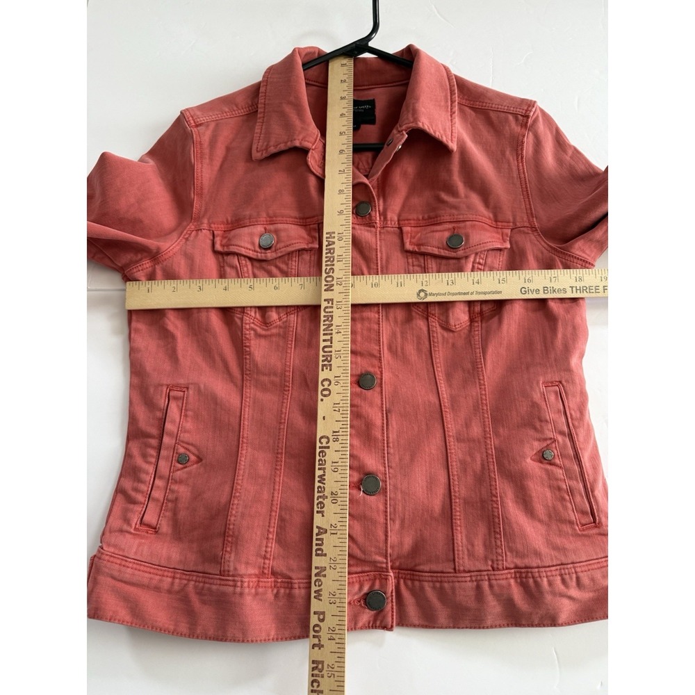 Liverpool Los Angeles women's coral, size medium denim jacket cotton/stretch - Picture 4 of 6